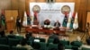 FILE - Aguila Saleh, speaker of the Tobruk-based Libyan House of Representatives, chairs a session with other representatives in the eastern Libyan city of Benghazi, Dec. 7, 2020. 