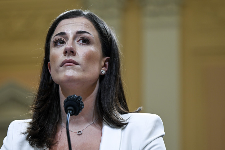  Cassidy Hutchinson testifies during the sixth hearing by the House Select Committee on the January 6th insurrection in the Cannon House Office Building.