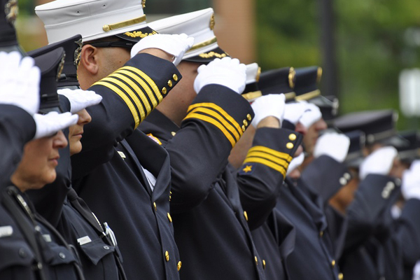 Members of the military salute