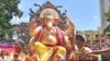 FILE - A 21-foot idol of the Hindu God Ganesh, made for United Indians of South Australia, is seen in Chinchpokli, India, before it is shipped to Adelaide, Australia, June 13, 2022 .