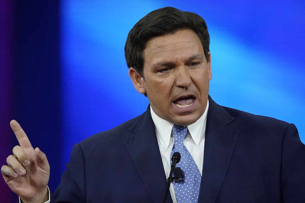 Ron DeSantis speaks at the Conservative Political Action Conference in Orlando.