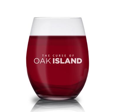 The Curse of Oak Island Logo Laser Engraved Stemless Wine Glass