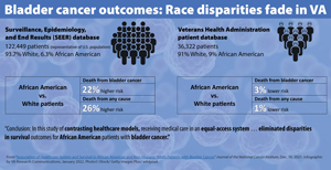 Bladder cancer outcomes: Race disparties fade in VA 