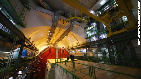  A general view of ALICE (A Large Ion Collider Experiment) cavern and detector during a behind the scenes tour at CERN, the World&#39;s Largest Particle Physics Laboratory on April 19, 2017 in Meyrin, Switzerland. 