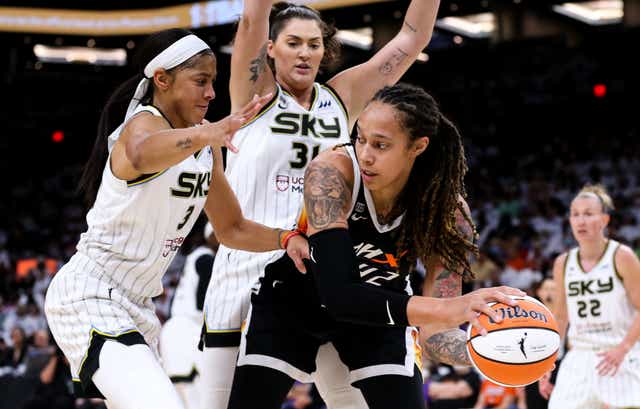 <p>Brittney Griner (#42) usually plays for Phoenix Mercury</p>