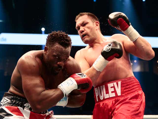 <p>Derek Chisora lost a split decision to Kubrat Pulev in 2016</p>