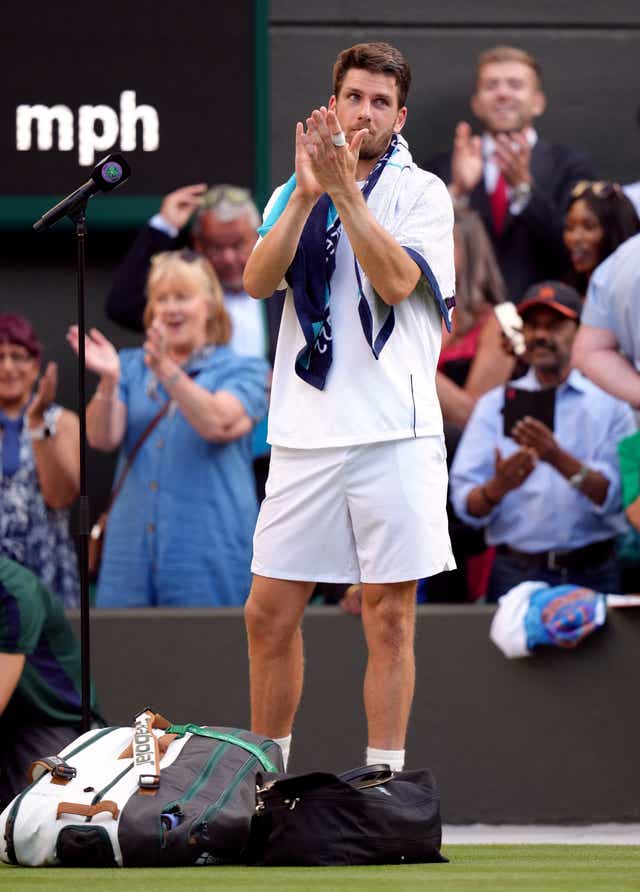 Cameron Norrie after his victory over David Goffin (John Walton/PA)