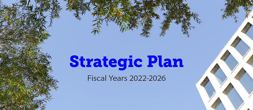 Photo of the exterior of OPM with text Strategic Plan Fiscal Years 2022-2026