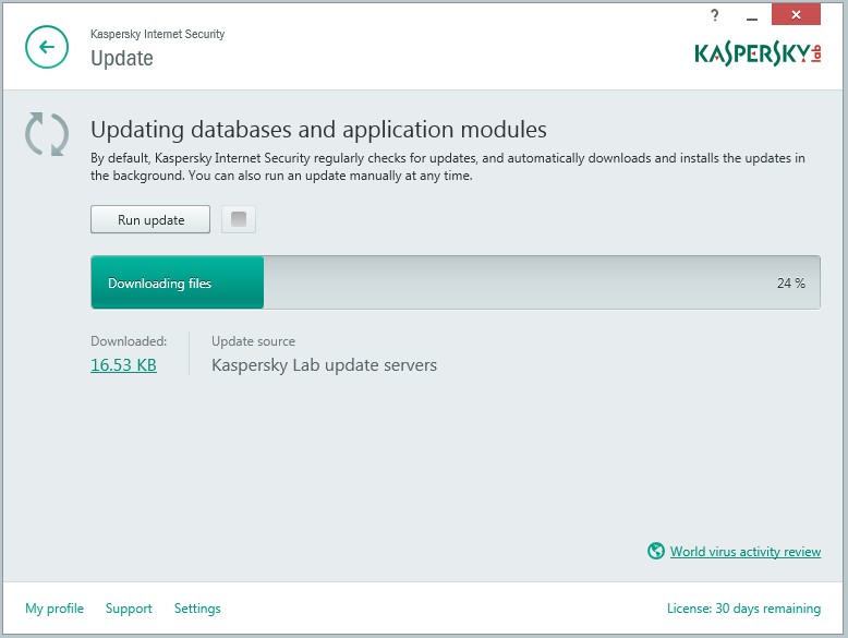 Kaspersky Internet Security Update