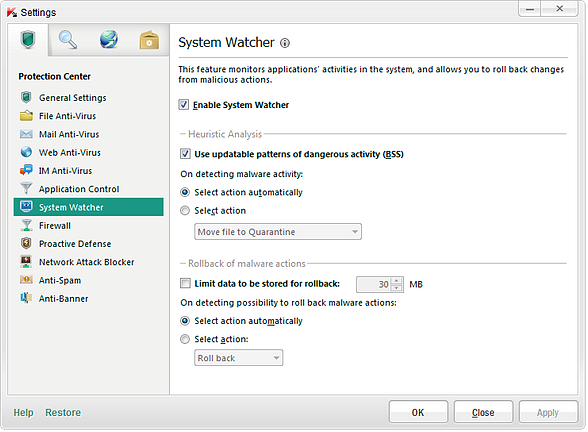 Kaspersky Labs System Watcher