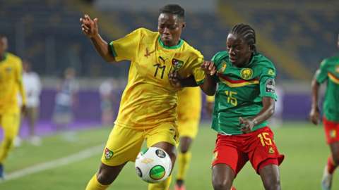 Togo in action against Cameroon at WAFCON