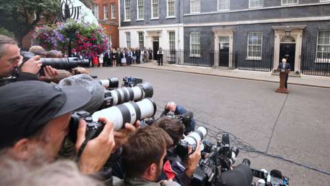 Photographers outside 10 Downing Street