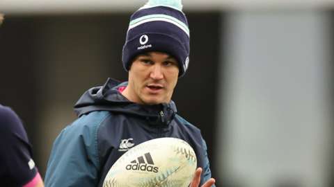 Johnny Sexton during Ireland training in Dunedin on Friday