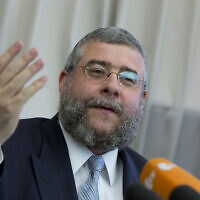 Rabbi Pinchas Goldschmidt, chief of the Conference of European Rabbis, at a news conference in Berlin, Germany, July 12, 2012. (AP Photo/Gero Breloer, file)