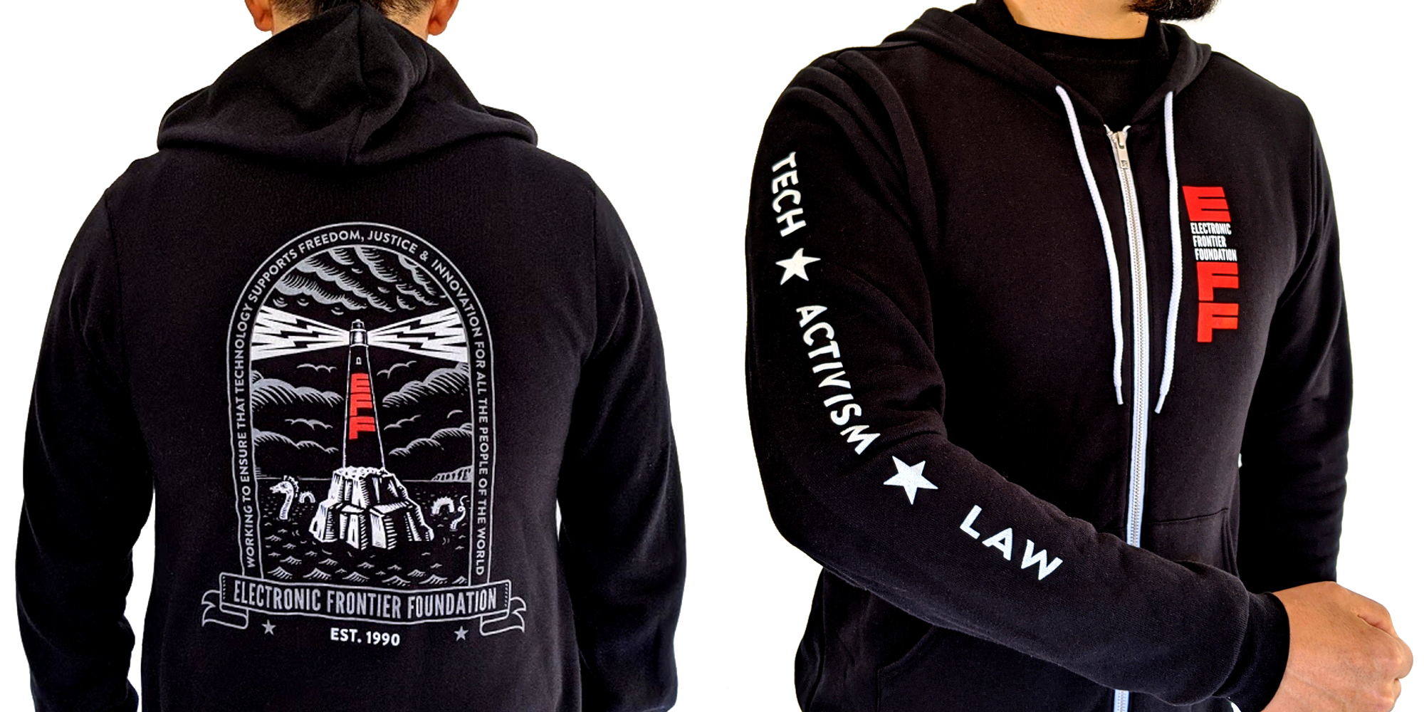 Lighthouse Hooded Sweatshirt and Patches