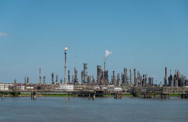 <p>The petrochemical industry along the Mississippi River, Louisiana, pictured in 2019</p>