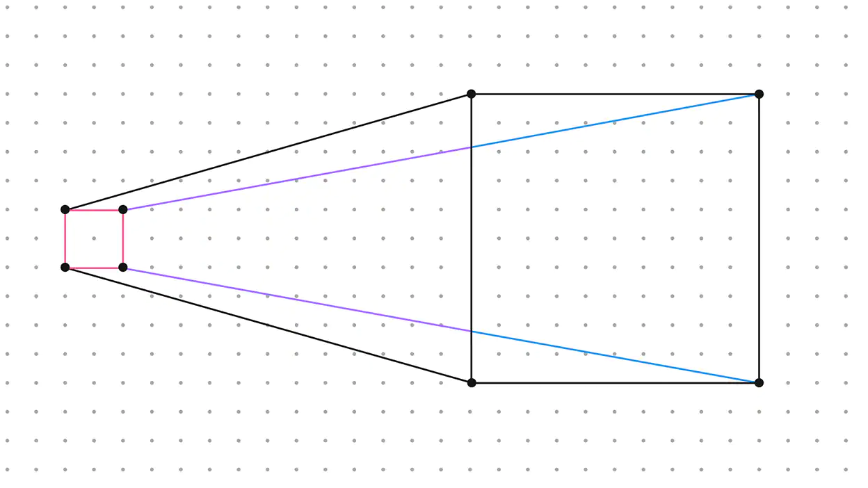 Rectangular boxes on a background of dots