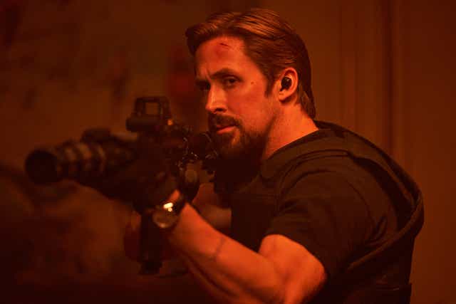 <p>Ryan Gosling as Six in the Russo brothers Netflix film ‘The Gray Man’</p>