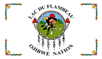 Flagge fan de Lac du Flambeau Odjibwe Naasje.png