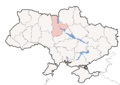 Location of Kyiv Oblast (Kiev Oblast) on the map of Ukraine.