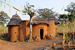 A traditional house of the Tammari people in the Atakora Department of the northern Republic of Benin (not to be confused with the Nigerian Kingdom of Benin), unknown date