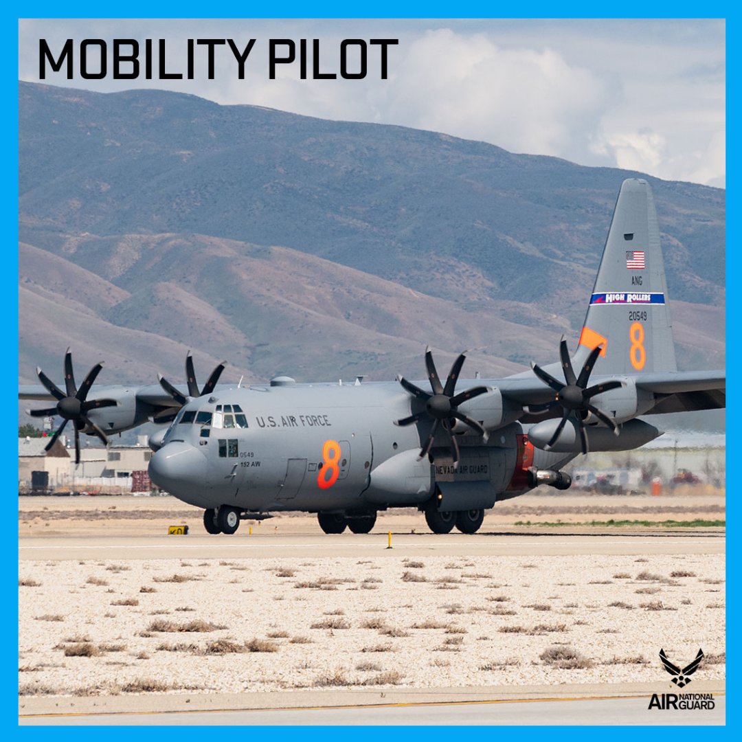 A C-130H Hercules aircraft lands at the Nevada Air National Guard base. 
