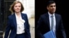 FILE - Foreign Secretary Liz Truss, left, and former Finance Minister Rishi Sunak are the final two candidates for the Tory party leadership run-off following a vote on July 20, 2022. 