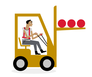 illustration of a person driving a forklift