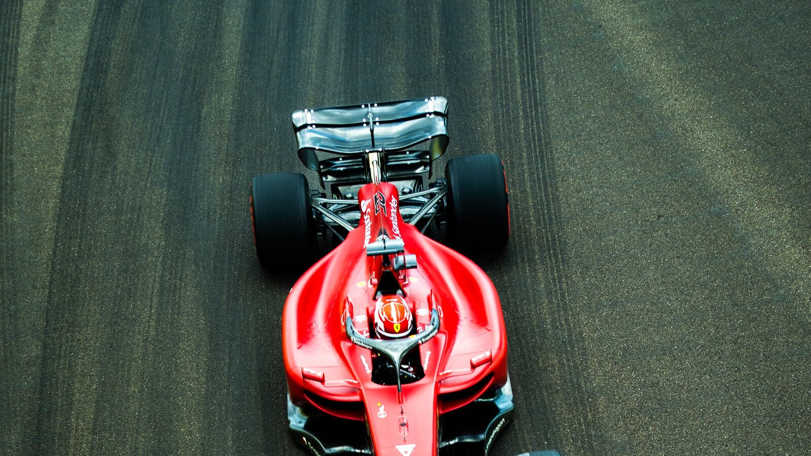 The Ferrari of Charles Leclerc during race weekend.