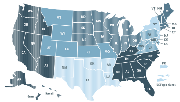 BLS Regions Map