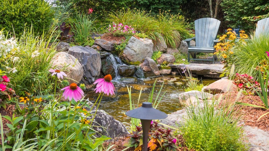 Landscape water features summer