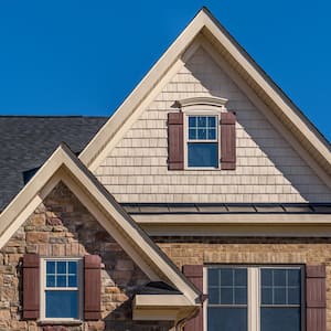 A double triangle gable with soffit and fascia