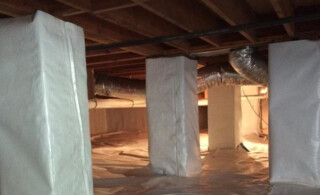 A Crawl Space With Piers