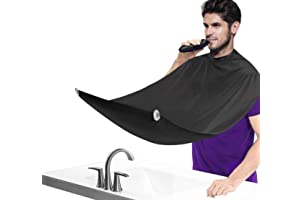 Beard Apron Catcher - Beard Trimming Bib, Adjustable Hair Catcher with 2 Suction Cups Non-Stick Beard Catcher Grooming Cape f