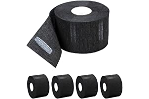 Disposable Paper Barber Neck Strips - 5 Rolls 500 Strips Black Professional Stretchy Paper Neck Band for Salon Haircut Stylin