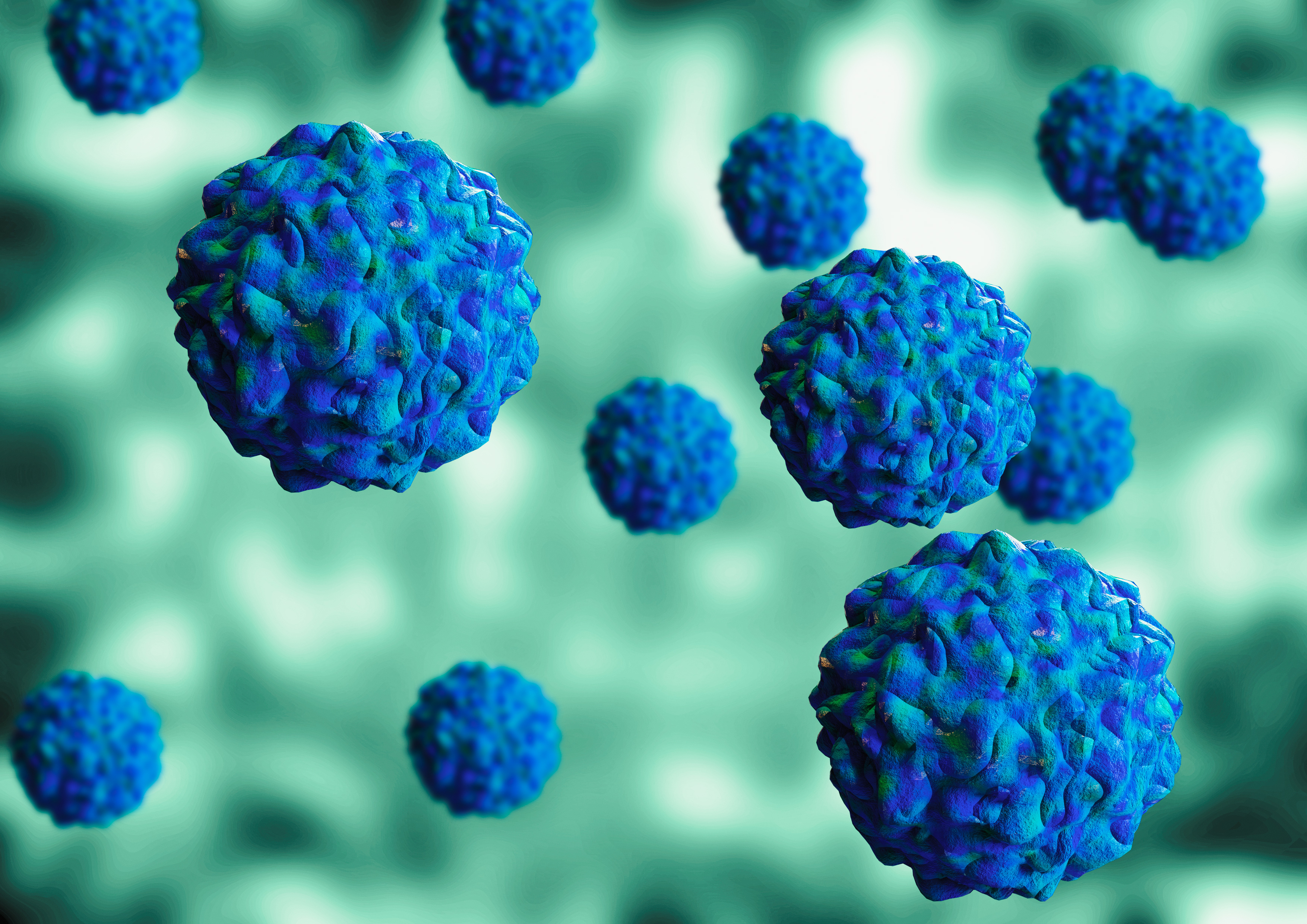 artists rendering of poliovirus particles