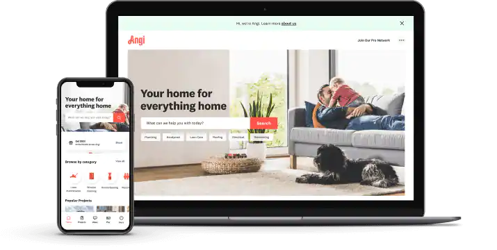 Angi is available on the web and mobile devices