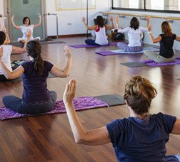 Grup de dones assistint a una classe de Pilates