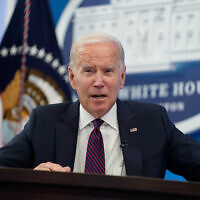 US President Joe Biden speaks about the American Rescue Plan during an event in the South Court Auditorium on the White House campus, September 2, 2022, in Washington. (AP/Evan Vucci)