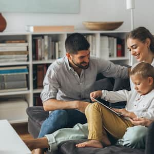 A happy family spending time together