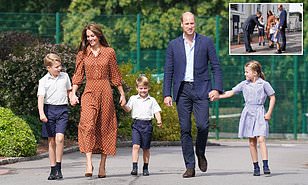 Prince William and Kate Middleton drop off George, Charlotte and Louis at new school