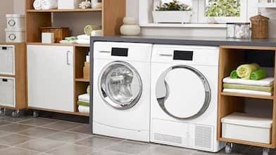 The interior of a modern laundry room