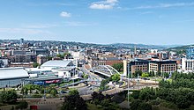 An aerial view of Sheffield City Centre