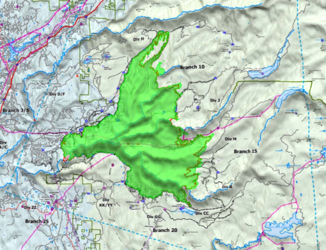 Mosquito Fire map, 5 p.m. Sept. 17, 2022.