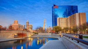 Skyline of downtown Indianapolis, Indiana, USA. 