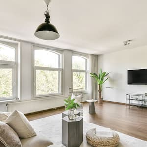 modern neutral color living room