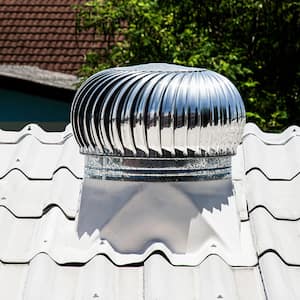 Metal roof with silver vent 