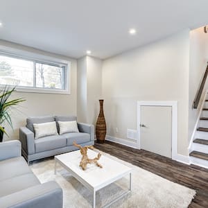 Modern finished basement of a home