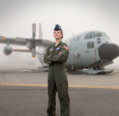 Image of air national guard in front of plane