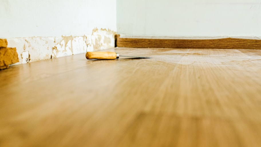 Baseboards removed from room before flooring installation